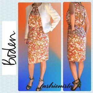 Boden Limited Edition 🔥 Abstract Print Silk Dress Sleeveless Lined Sz US 4 FAB!